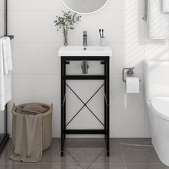 vidaXL vannitoa valamuraam, must, 40 x 38 x 83 cm, raud цена и информация | Шкафчики для ванной | kaup24.ee
