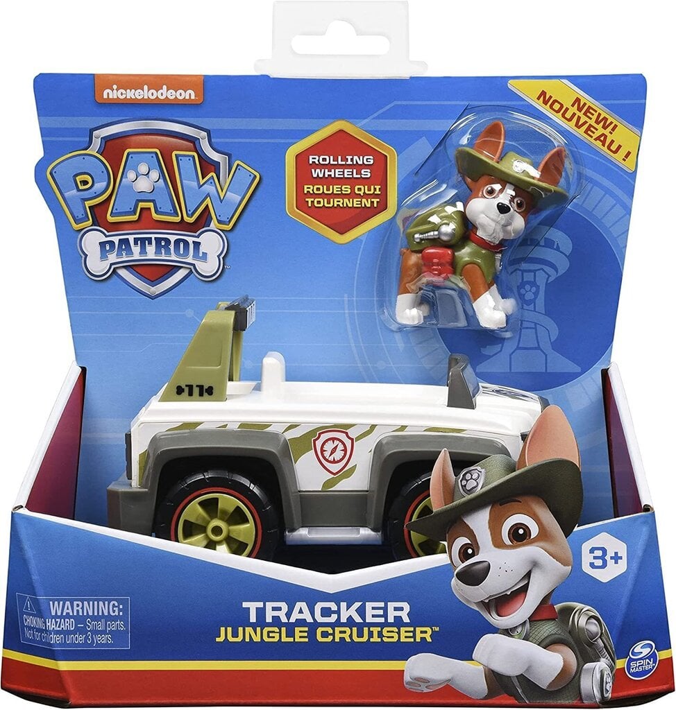Paw Patrol Tracker Jungle Cruiser - auto Trackeri kogumisfiguuriga hind ja info | Poiste mänguasjad | kaup24.ee