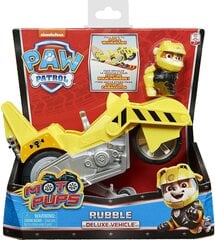 Paw Patrol Moto Pups – Rubble – luksussõiduk – Rubble kollektsioonikujuga mootorratas цена и информация | Игрушки для мальчиков | kaup24.ee