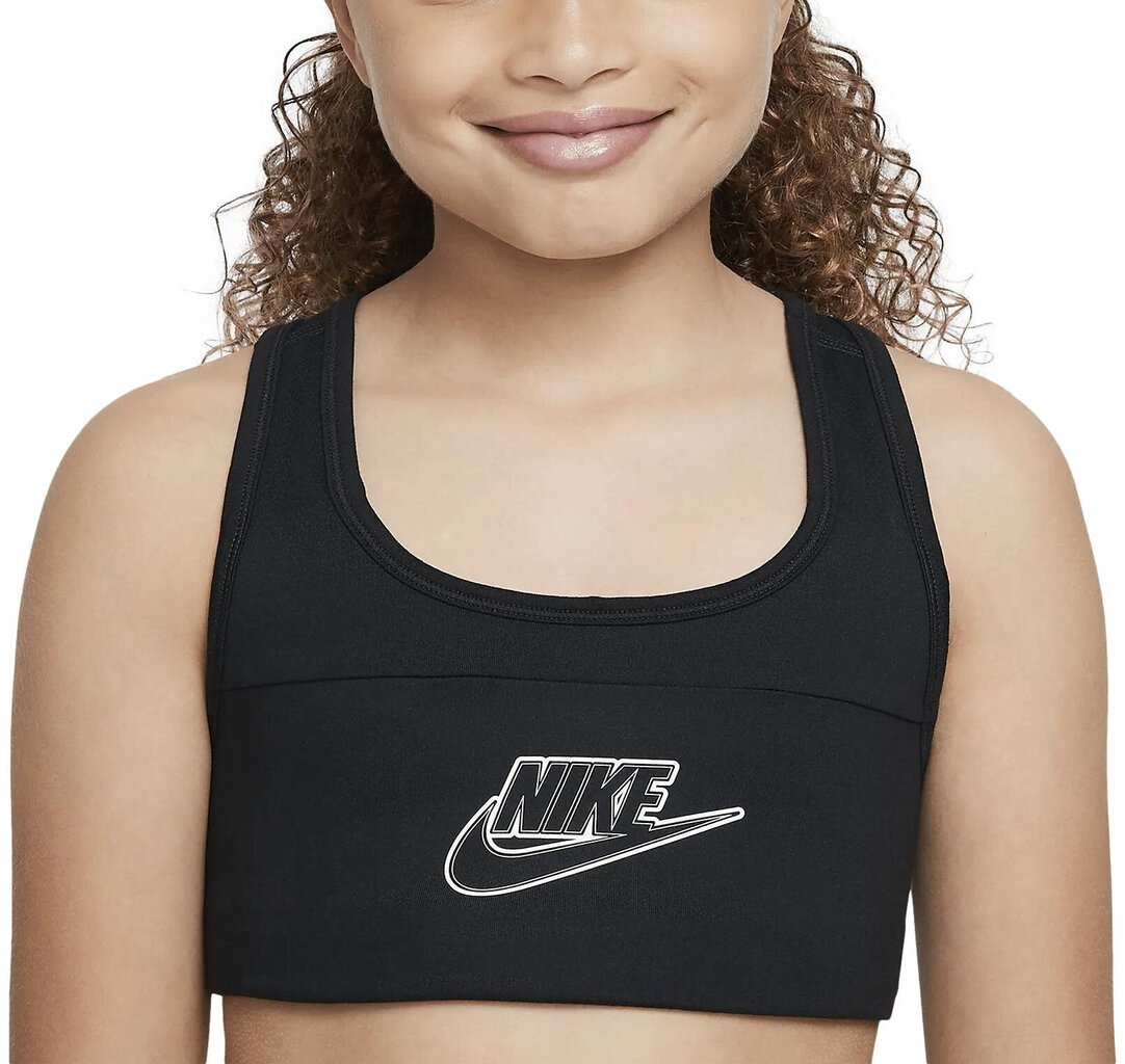 Nike Spordirinnahoidja G Nk Df Swsh Bra Futura Black DD7960 010 DD7960 010/M цена и информация | Tüdrukute aluspesu | kaup24.ee