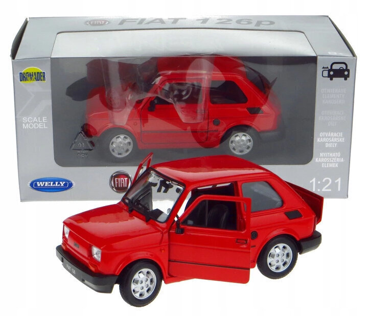 Mudel Fiat 126P 1:21 hind ja info | Mudelautode kollektsioneerimine | kaup24.ee