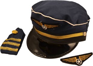 Fancy Dress Navy Pilot Captain Hat Set hind ja info | Karnevali kostüümid | kaup24.ee