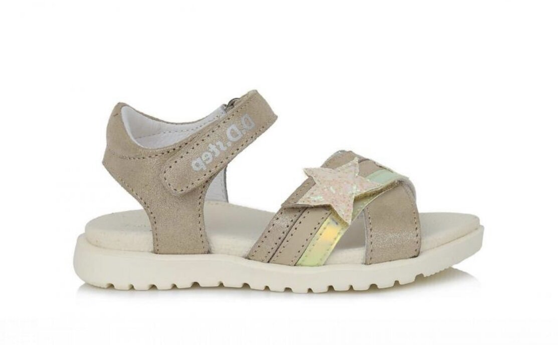 Tüdrukute sandaalid D.D. Step AC055-394A, nahast, cream hind ja info | Laste sandaalid | kaup24.ee