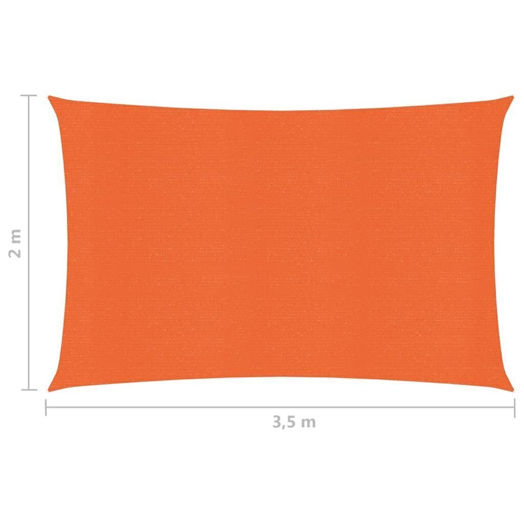 Päikesepuri 160 g/m² oranž vidaXL, 2 x 3,5 m, HDPE цена и информация | Päikesevarjud, markiisid ja alused | kaup24.ee