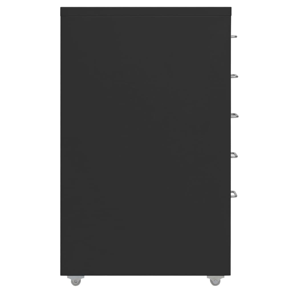 Mobiilne kontorikapp vidaXL, must, 28 x 41 x 169 cm, metall цена и информация | Elutoa väikesed kapid | kaup24.ee