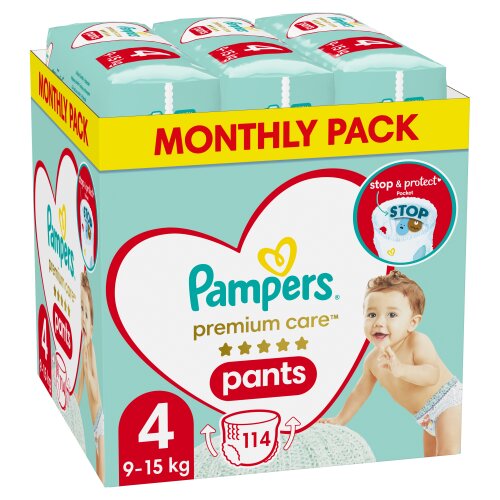 Mähkmed-püksid Pampers Premium Monthly Pack suurus 4, 9-15 kg, 114 tk. hind ja info | Mähkmed | kaup24.ee
