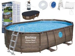 Бассейн Bestway "Power Steel Rattan", 488x 305x 107 см цена и информация | Бассейны | kaup24.ee