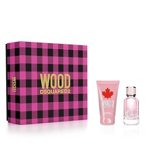 Kosmeetikakomplekt Dsquared2 Wood for Her: tualettvesi EDT, 30 ml + kehakreem, 50 ml hind ja info | Naiste parfüümid | kaup24.ee