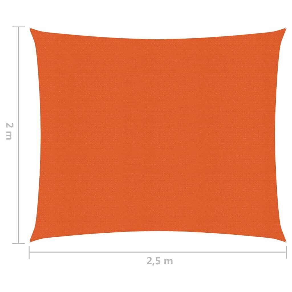 Päikesepuri 160 g/m² oranž vidaXL, 2 x 2,5 m, HDPE hind ja info | Päikesevarjud, markiisid ja alused | kaup24.ee