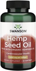 Swanson Hemp Seed Oil 60 капсул цена и информация | Витамины, пищевые добавки, препараты для хорошего самочувствия | kaup24.ee