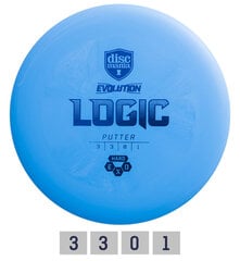 Дискгольф DISCMANIA Putter HARD EXO LOGIC Evolution Blue 3/3/0/1 цена и информация | Диск-гольф | kaup24.ee