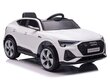 Audi e-tron 12 V MP4 muusikamooduliga, valge hind ja info | Laste elektriautod | kaup24.ee