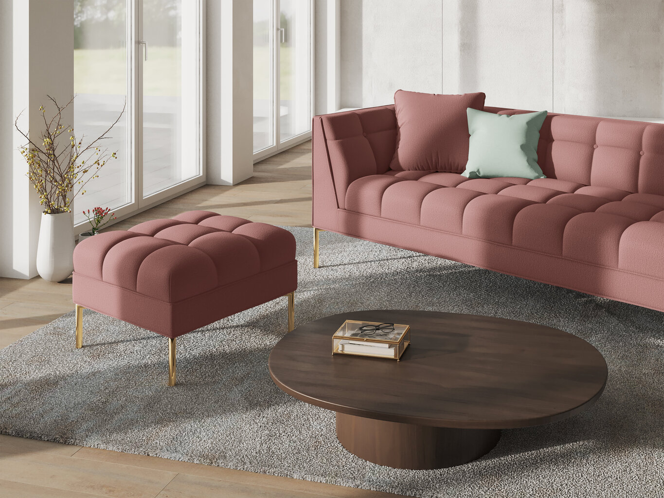 Tumba Micadoni Home Karoo, roosa hind ja info | Kott-toolid, tumbad, järid | kaup24.ee