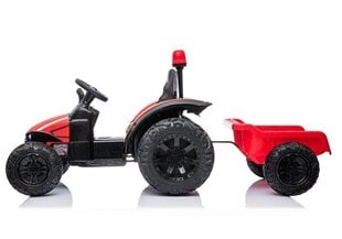 Laste ühekohaline elektriauto HZB-200 traktor haagisega, punane цена и информация | Электромобили для детей | kaup24.ee