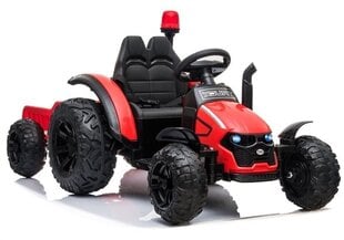 Laste ühekohaline elektriauto HZB-200 traktor haagisega, punane hind ja info | Laste elektriautod | kaup24.ee