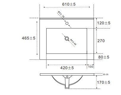 Keraamiline valamu 60 cm Retro F60 DP hind ja info | Kraanikausid, valamud | kaup24.ee
