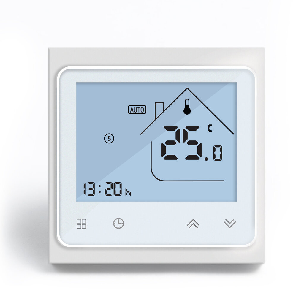 SPRING TR002 - 1W, Termostaat elektrilise põrandakütte jaoks, valge цена и информация | Põrandaküte | kaup24.ee