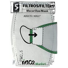 Maski filter Market PM2.5 Inca Täiskasvanutele (5 pcs) hind ja info | Esmaabi | kaup24.ee
