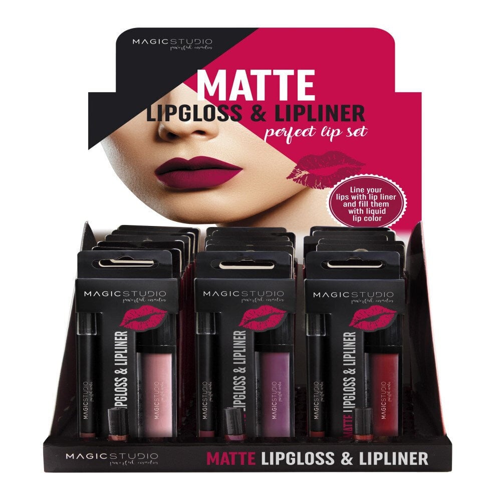 Meigikomplekt Magic Studio Matte Lipgloss & Lipliner (2 pcs) hind ja info | Huulepulgad, -läiked, -palsamid, vaseliin | kaup24.ee