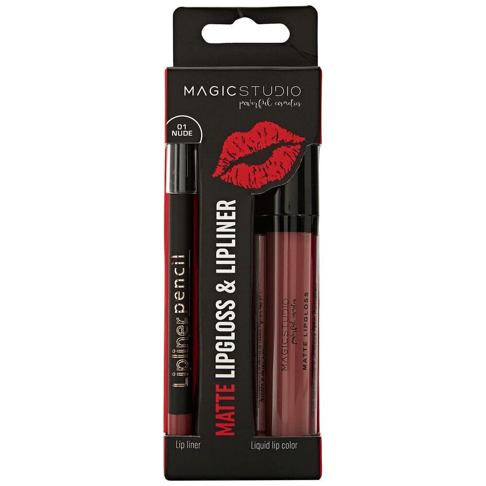 Meigikomplekt Magic Studio Matte Lipgloss & Lipliner (2 pcs) цена и информация | Huulepulgad, -läiked, -palsamid, vaseliin | kaup24.ee