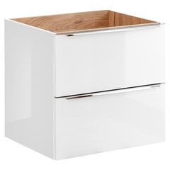 Подвесной шкаф под умывальник Hakano Barios, 60x46 см, ,белый/коричневый цена и информация | Шкафчики для ванной | kaup24.ee