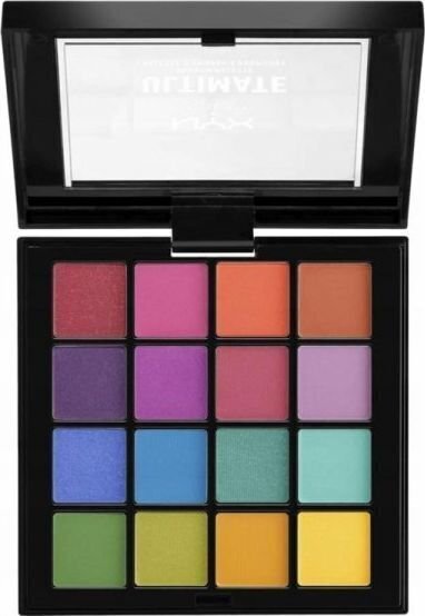 Lauvärvipalett Nyx Ultimate Shadow Palette brights hind ja info | Ripsmetušid, lauvärvid, silmapliiatsid, seerumid | kaup24.ee