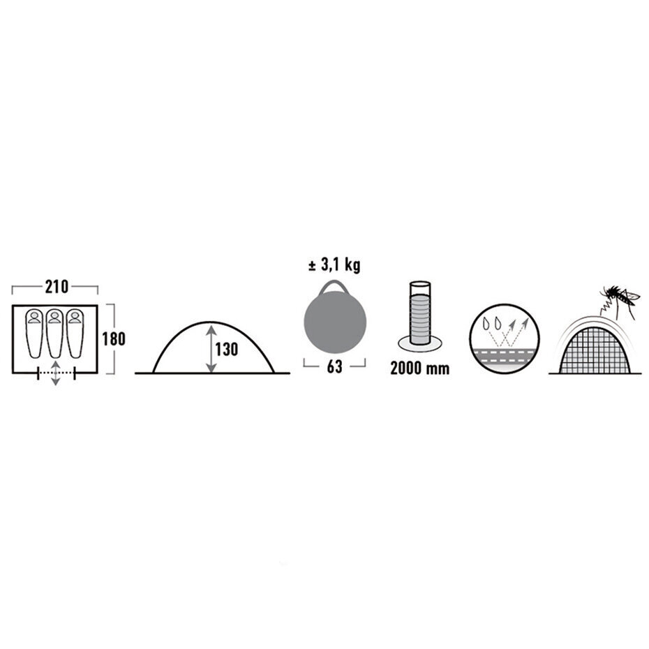 Telk High Peak Swift 3, must hind ja info | Telgid | kaup24.ee