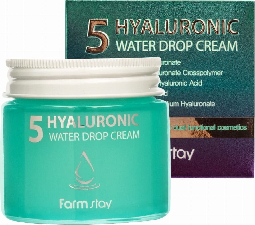 FarmStay Hyaluronic 5 Water Drop Creamkontsentreeritud hüaluroonkompleksiga näokreem 80ml hind ja info | Näokreemid | kaup24.ee