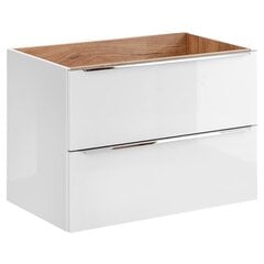 Подвесной шкаф под умывальник Hakano Barios, 80x46 см, белый/коричневый цена и информация | Шкафчики для ванной | kaup24.ee