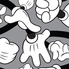 425337 Kids at Home Wallpaper "Mickey Handshake" White and Grey цена и информация | Обои | kaup24.ee