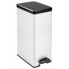 421867 Curver "Deco" Slim Pedal Bin 40 L Silver 240640 цена и информация | Мусорные баки | kaup24.ee