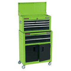 429542 Draper Tools Combo Roller Cabinet and Tool Chest 61,6x33x99,8 cm Green цена и информация | Ящики для инструментов, держатели | kaup24.ee