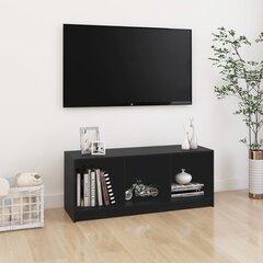 vidaXL telerikapp, must, 104x33x41 cm, täismännipuit hind ja info | TV alused | kaup24.ee
