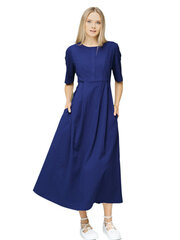 Платье из эластичного льна Lega SK143, тёмно-синий цена и информация | Платья | kaup24.ee
