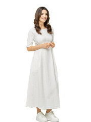 Naiste kleit Lega SK143, veniv, linane, valge hind ja info | Kleidid | kaup24.ee