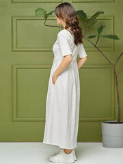 Платье из эластичного льна Lega SK143, белый цена и информация | Платья | kaup24.ee