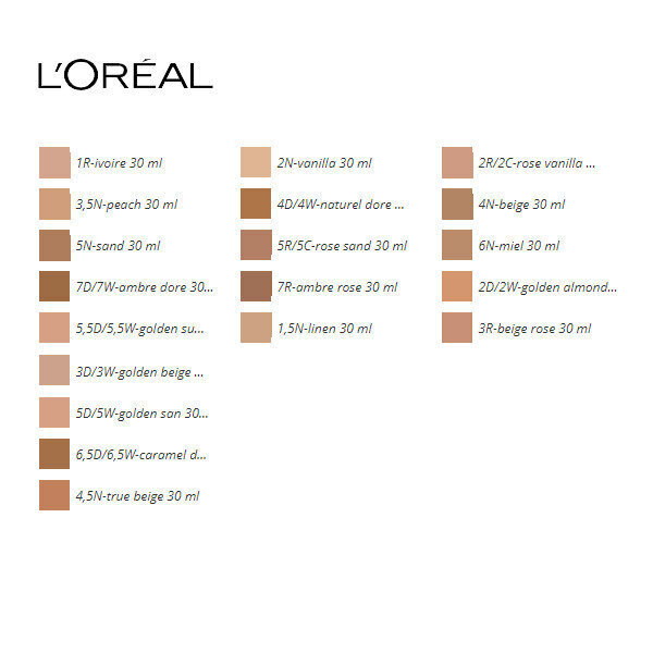 Vedel meigipõhi Accord Parfait L'Oreal Make Up (30 ml): Värvus - 5D/5W-golden san 30 ml цена и информация | Jumestuskreemid, puudrid | kaup24.ee