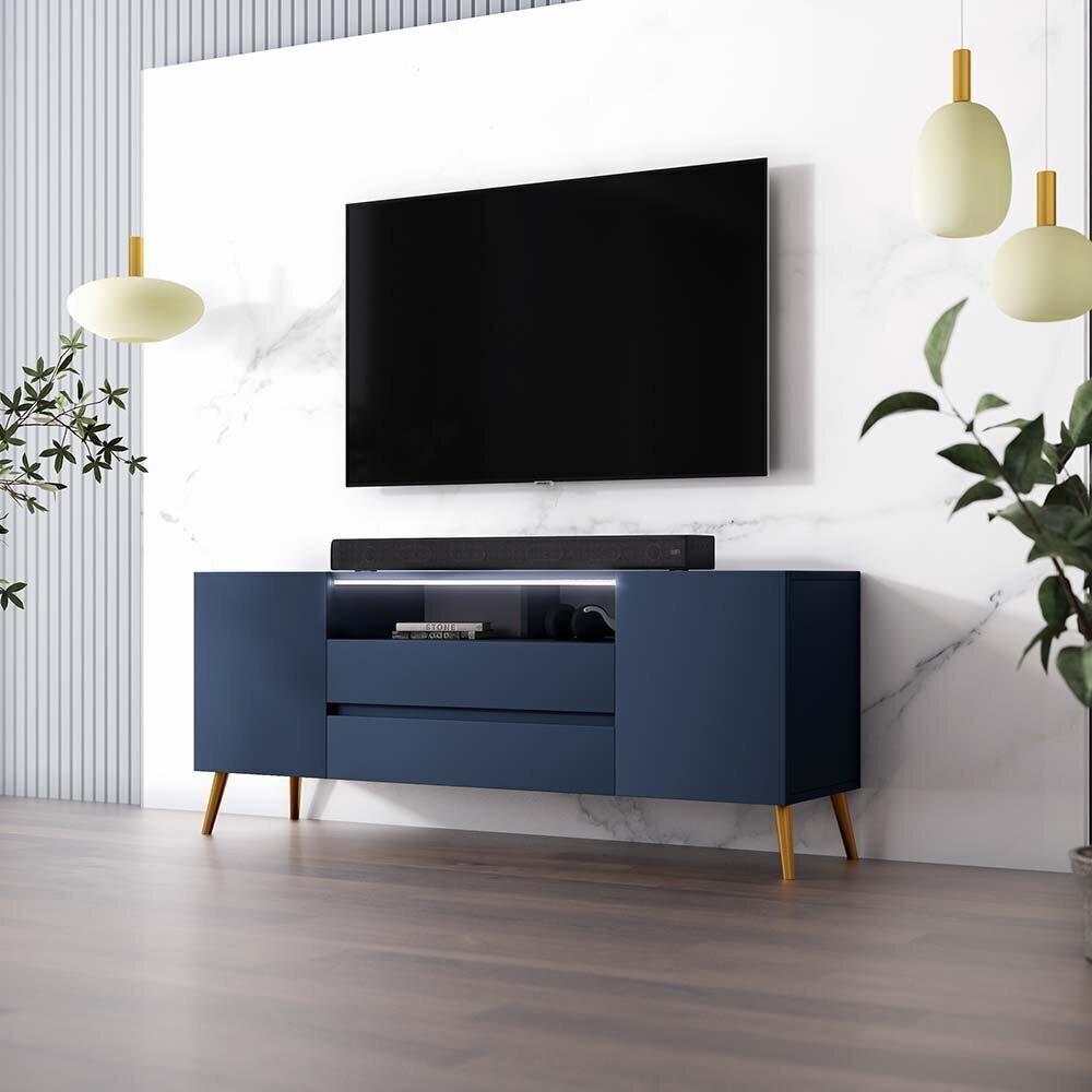 TV-kapp Selsey Tarvisio koos LED-valgustusega, sinine цена и информация | TV alused | kaup24.ee