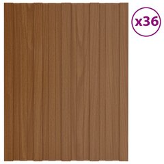 vidaXL katusepaneel 36 tk, tsingitud terasest, pruun, 60 x 45 cm hind ja info | Katuse aluskatted | kaup24.ee