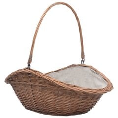 286988 vidaXL Firewood Basket with Handle 60x44x55 cm Natural Willow цена и информация | Принадлежности для отопительного оборудования | kaup24.ee
