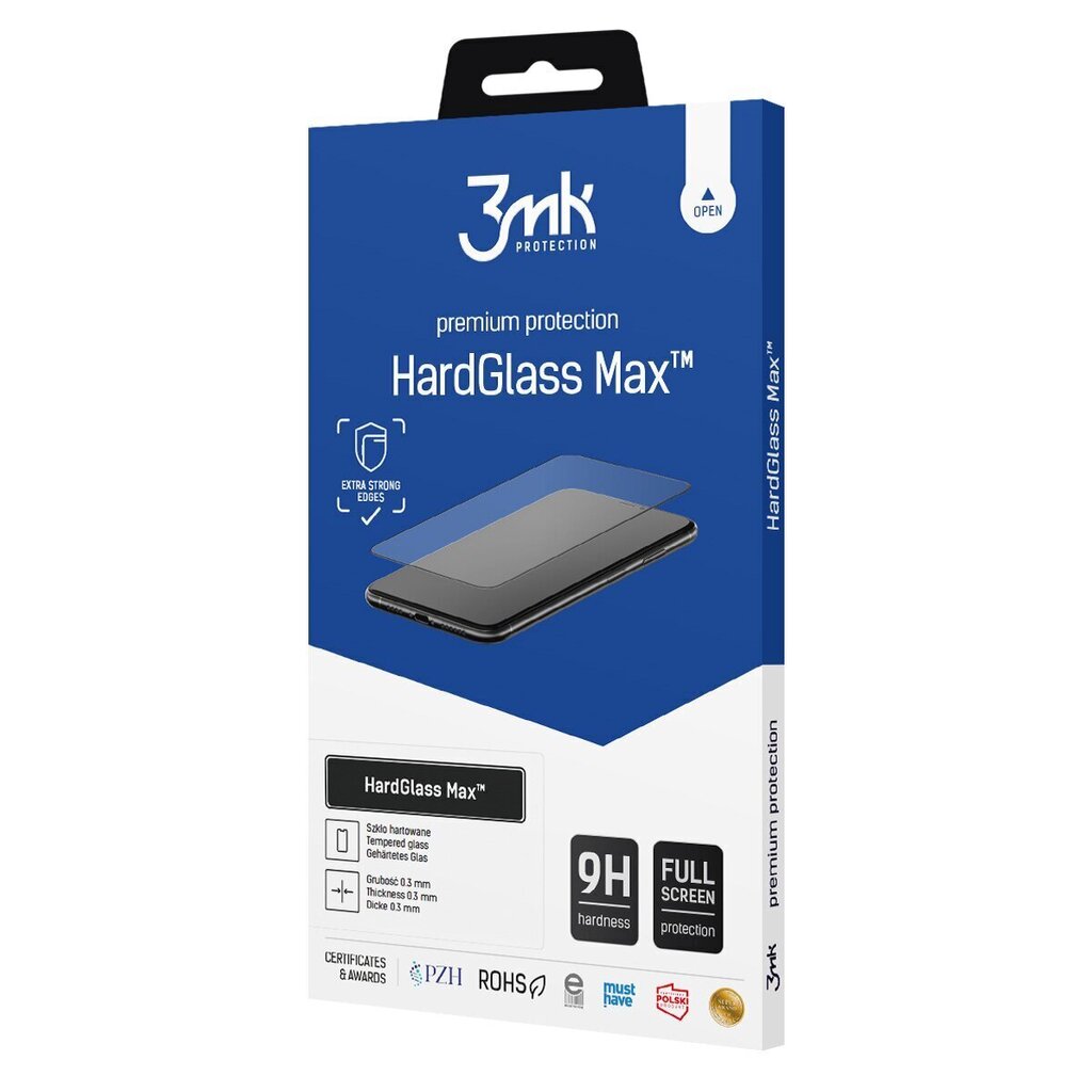 LCD kaitsev karastatud klaas 3MK Hard Glass Max Xiaomi 12/12X must hind ja info | Ekraani kaitsekiled | kaup24.ee