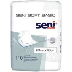 SENI Soft Basic absorbējošie paladziņi 60x60cm 10gab. цена и информация | Подгузники, прокладки, одноразовые пеленки для взрослых | kaup24.ee