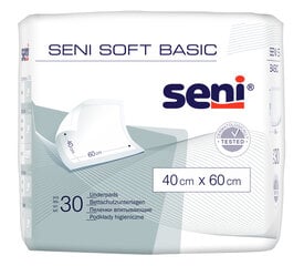 Впитывающие пеленки Seni Soft Basic, 40x60 см, 30 шт. цена и информация | Подгузники, прокладки, одноразовые пеленки для взрослых | kaup24.ee