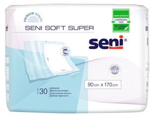 Впитывающие пеленки Seni Soft Super, 90x170 см, 30 шт. цена и информация | Подгузники, прокладки, одноразовые пеленки для взрослых | kaup24.ee