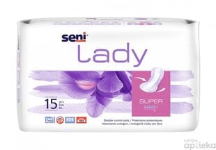 Урологические прокладки для женщин Seni Lady Super, 15 шт. цена и информация | Подгузники, прокладки, одноразовые пеленки для взрослых | kaup24.ee