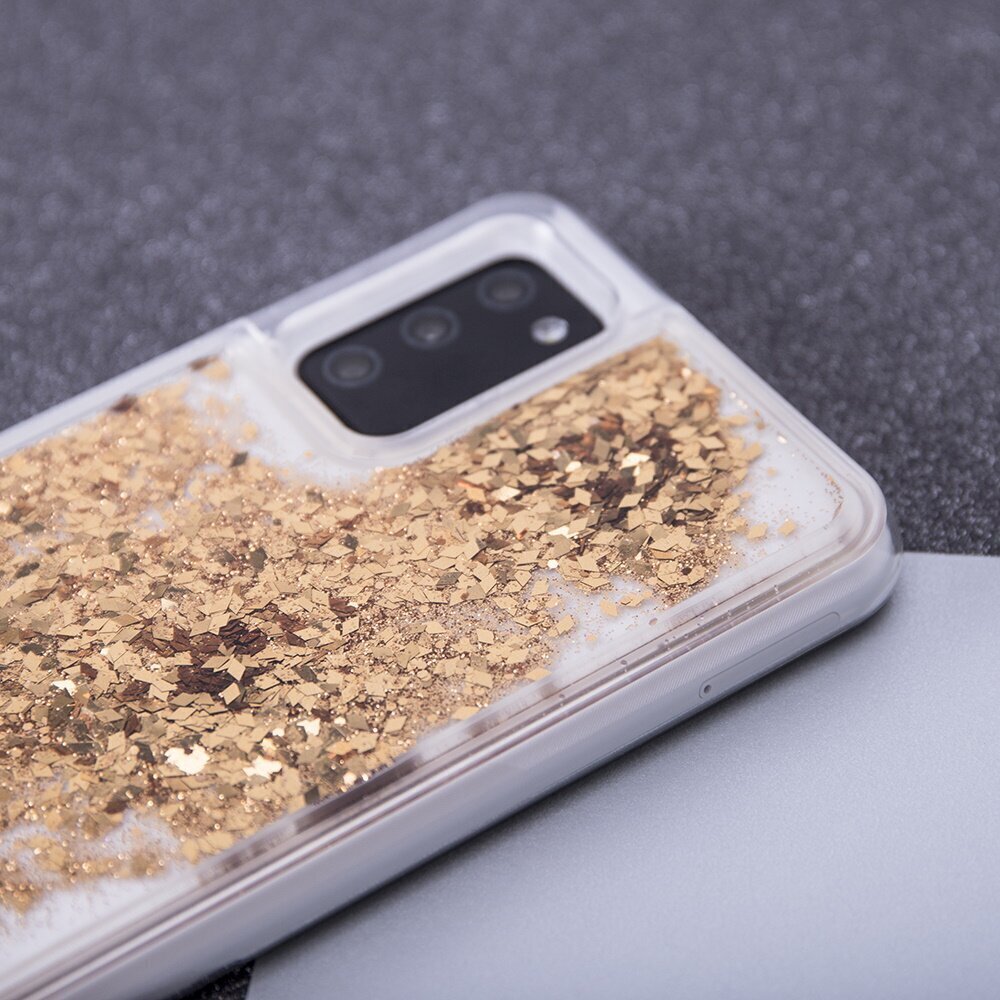 Liquid Sparkle TPU case for Samsung Galaxy A03S EU gold цена и информация | Telefoni kaaned, ümbrised | kaup24.ee