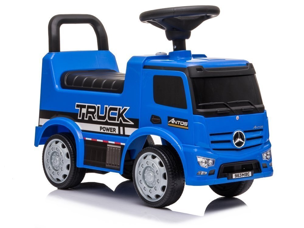 Laste tõukeauto Mercedes Antos 656, sinine heli- ja valgusefektidega hind ja info | Imikute mänguasjad | kaup24.ee