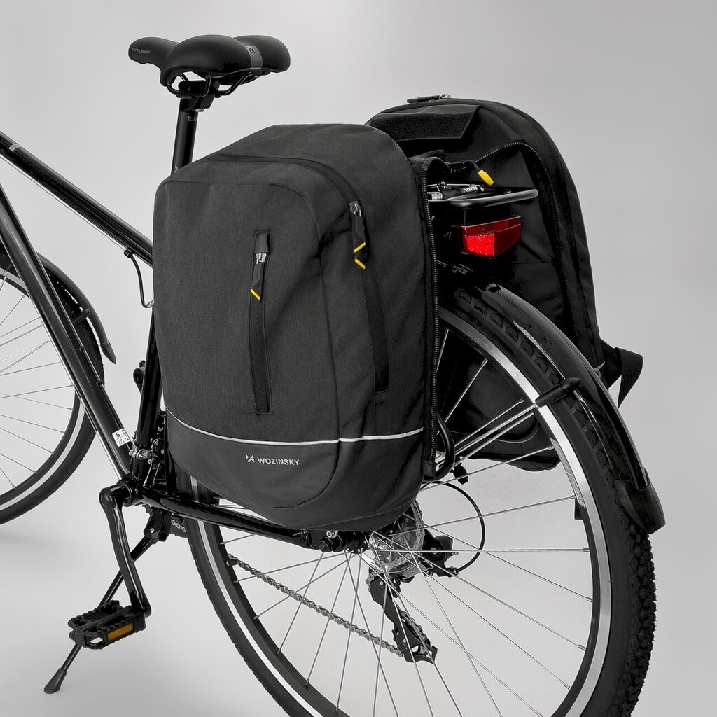 Wozinsky kaheosaline jalgrattakott-seljakott 2in1 30l must (WBB30BK) цена и информация | Seljakotid jalgratturitele | kaup24.ee