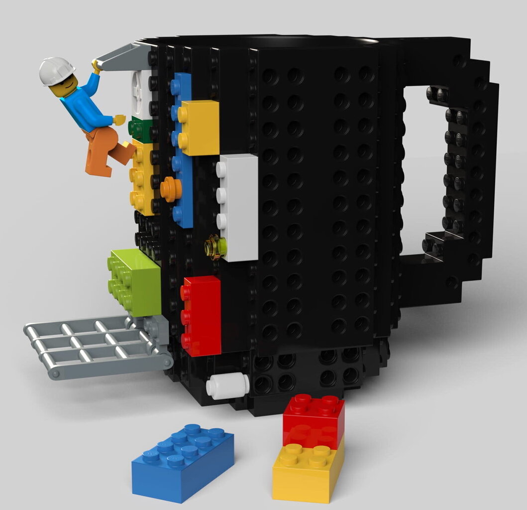 Creative tass Lego klotsidele, must, 350 ml hind ja info | Klaasid, tassid ja kannud | kaup24.ee