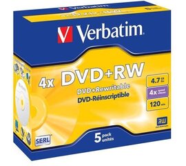 Verbatim DVD-RW 4,7GB/4x jewel hind ja info | Vinüülplaadid, CD, DVD | kaup24.ee